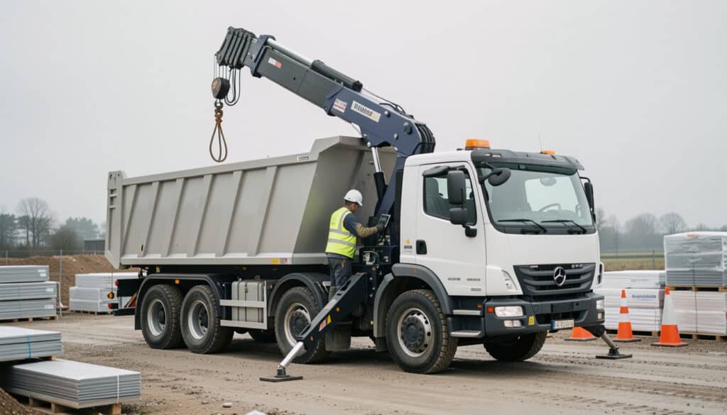 Camion-grue avec benne : usages, choix et sécurité