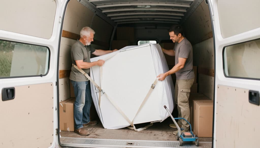 Transporter un réfrigérateur couché sans le casser